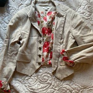 Tan cropped blazer